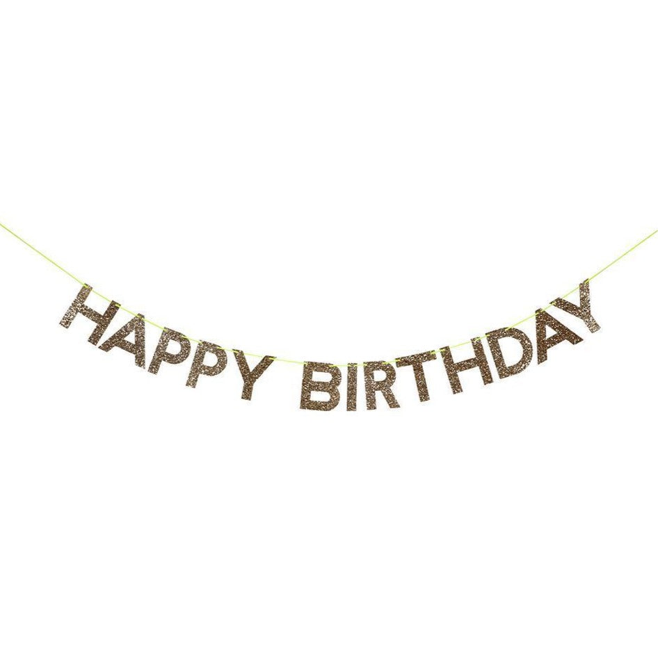 HAPPY BIRTHDAY GOLD GARLAND DECORATION Meri Meri Garlands & Banners Bonjour Fete - Party Supplies