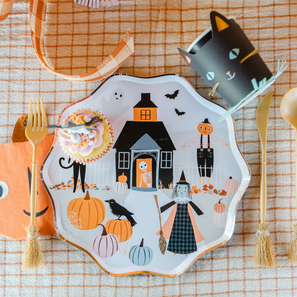 PUMPKIN PATCH PAPER PARTY PLATES Meri Meri Halloween Party Supplies Bonjour Fete - Party Supplies