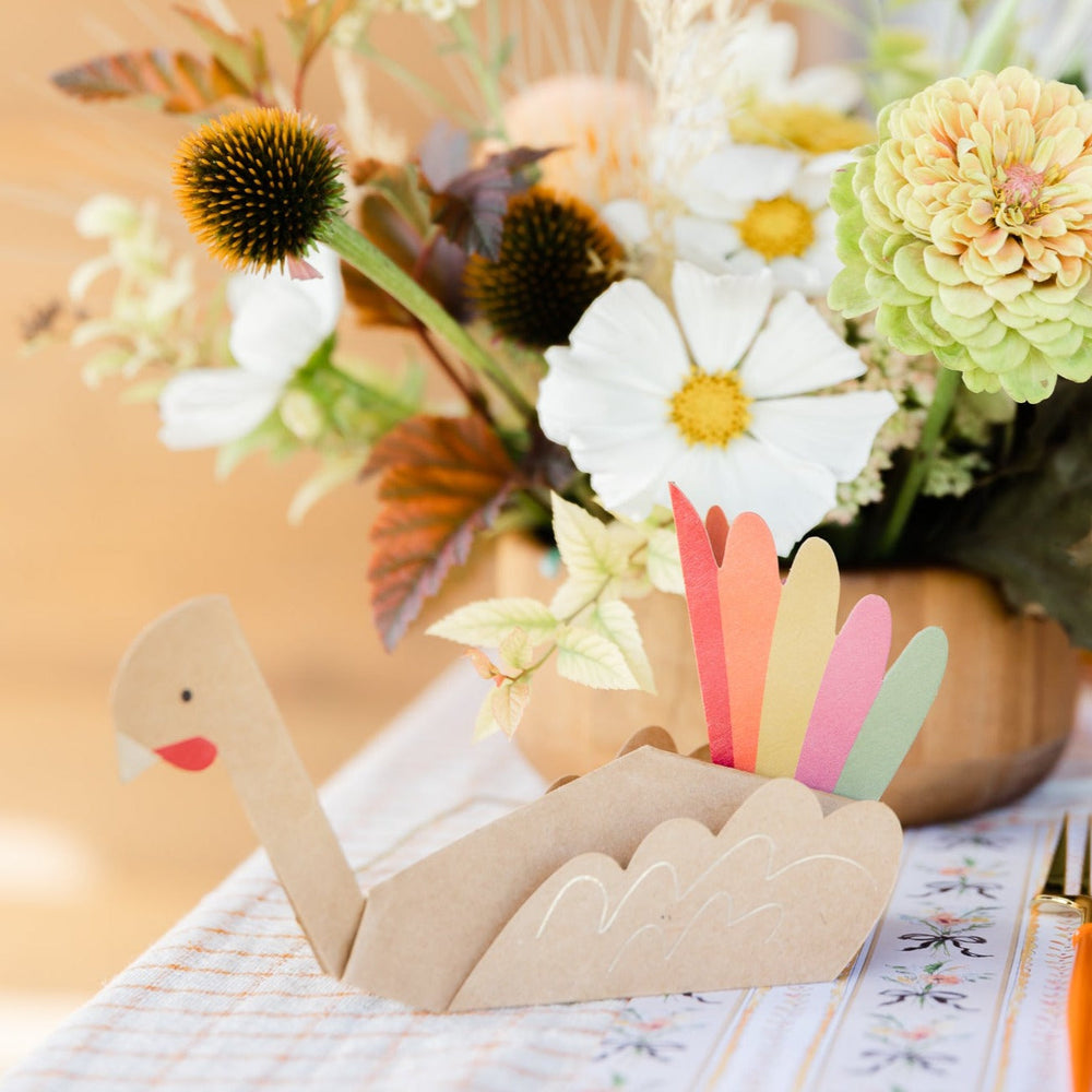 THANKSGIVING TURKEY HATS Meri Meri Thanksgiving Favors & Crackers Bonjour Fete - Party Supplies