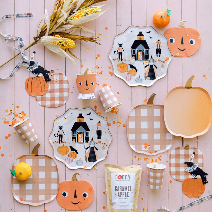 PUMPKIN PATCH PAPER PARTY PLATES Meri Meri Halloween Party Supplies Bonjour Fete - Party Supplies