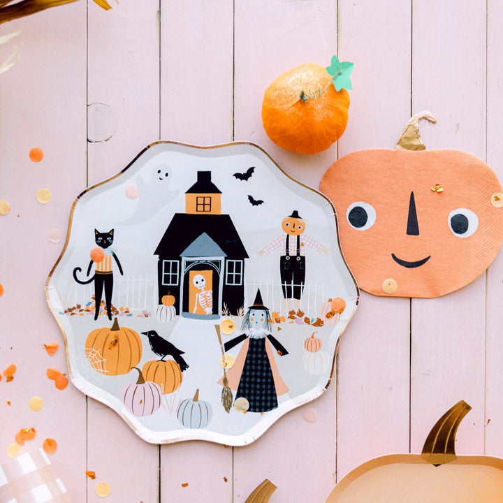 PUMPKIN PATCH PAPER PARTY PLATES Meri Meri Halloween Party Supplies Bonjour Fete - Party Supplies
