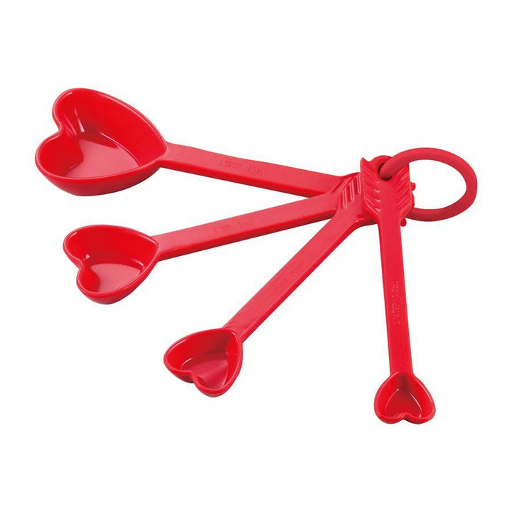 RED HEART SHAPED MELAMINE MEASURING SPOONS Supreme Housewares Kitchenware Bonjour Fete - Party Supplies