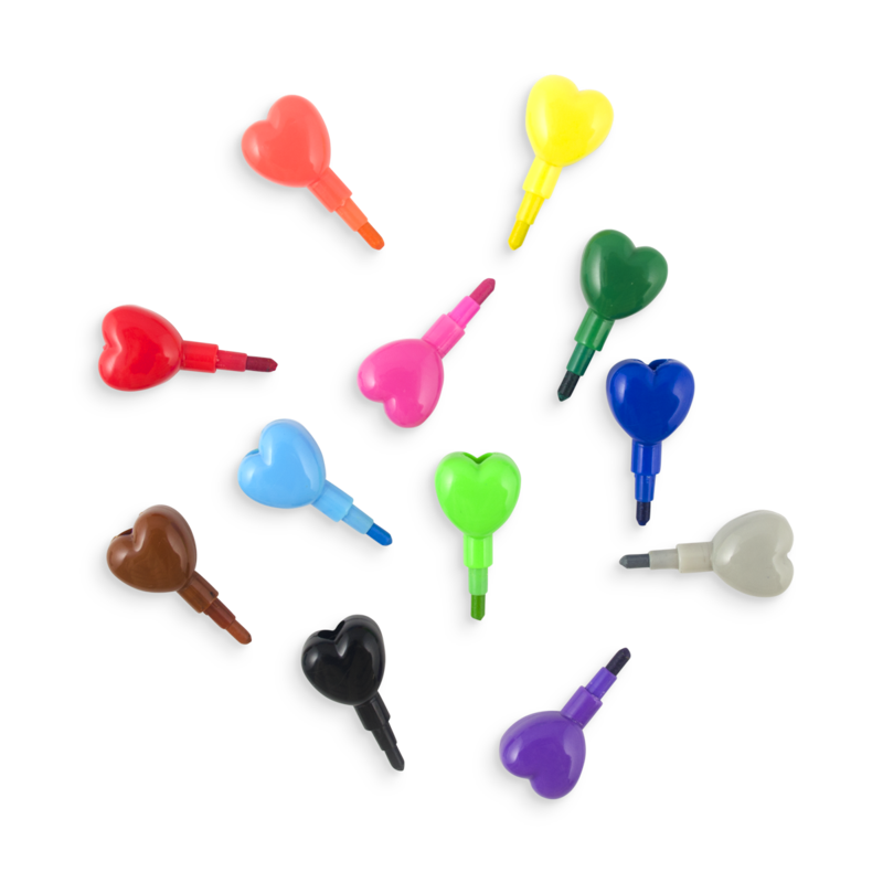 HEART TO HEART STACKING CRAYON Ooly Crayons Bonjour Fete - Party Supplies