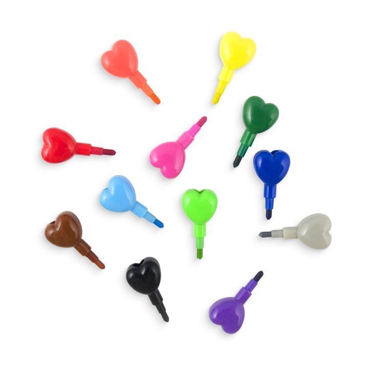 HEART TO HEART STACKING CRAYON Ooly Crayons Bonjour Fete - Party Supplies