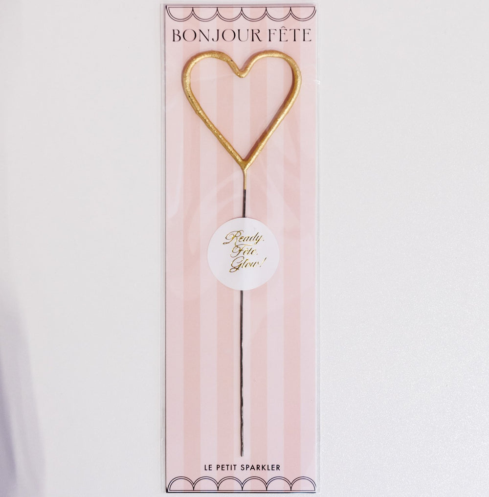 GOLDEN HEART SPARKLER WAND Bonjour Fete SPARKLERS Bonjour Fete - Party Supplies