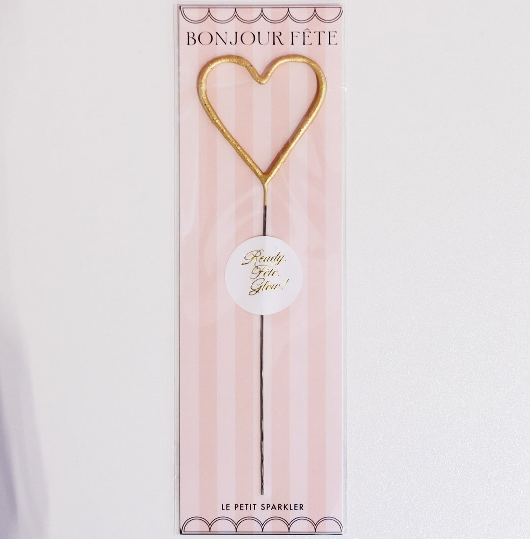 GOLDEN HEART SPARKLER WAND Bonjour Fete SPARKLERS Bonjour Fete - Party Supplies