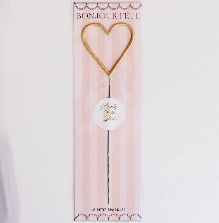 GOLDEN HEART SPARKLER WAND Bonjour Fete SPARKLERS Bonjour Fete - Party Supplies