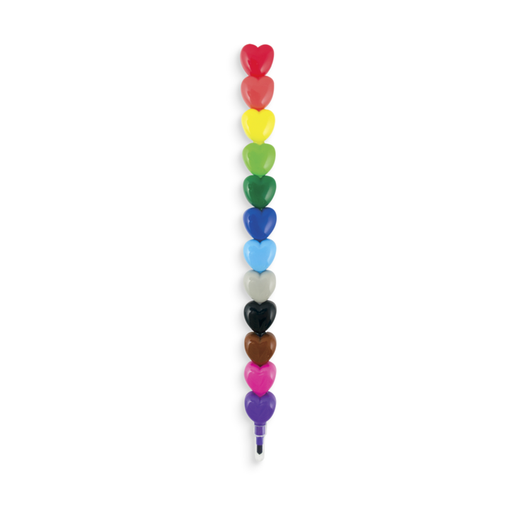 HEART TO HEART STACKING CRAYON Ooly Crayons Bonjour Fete - Party Supplies