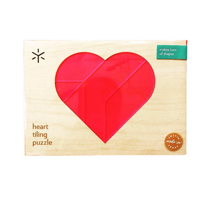 HEART TANAGRAM TILING PUZZLE Bright Beam Goods Toy Bonjour Fete - Party Supplies