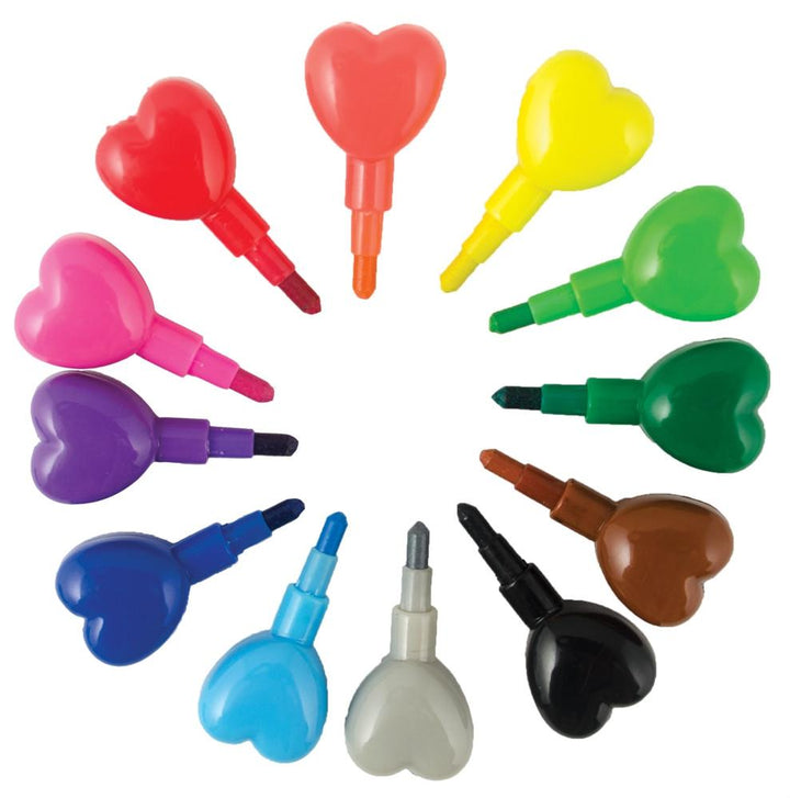 HEART TO HEART STACKING CRAYON Ooly Crayons Bonjour Fete - Party Supplies