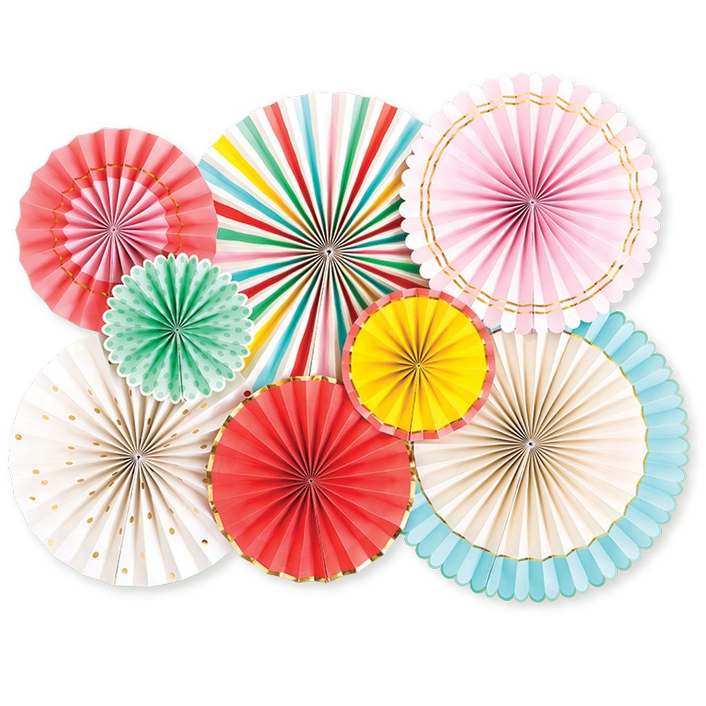 HIP HIP HORRAY BIRTHDAY PINWHEEL PARTY FAN DECORATIONS My Mind's Eye Hanging Decor Bonjour Fete - Party Supplies