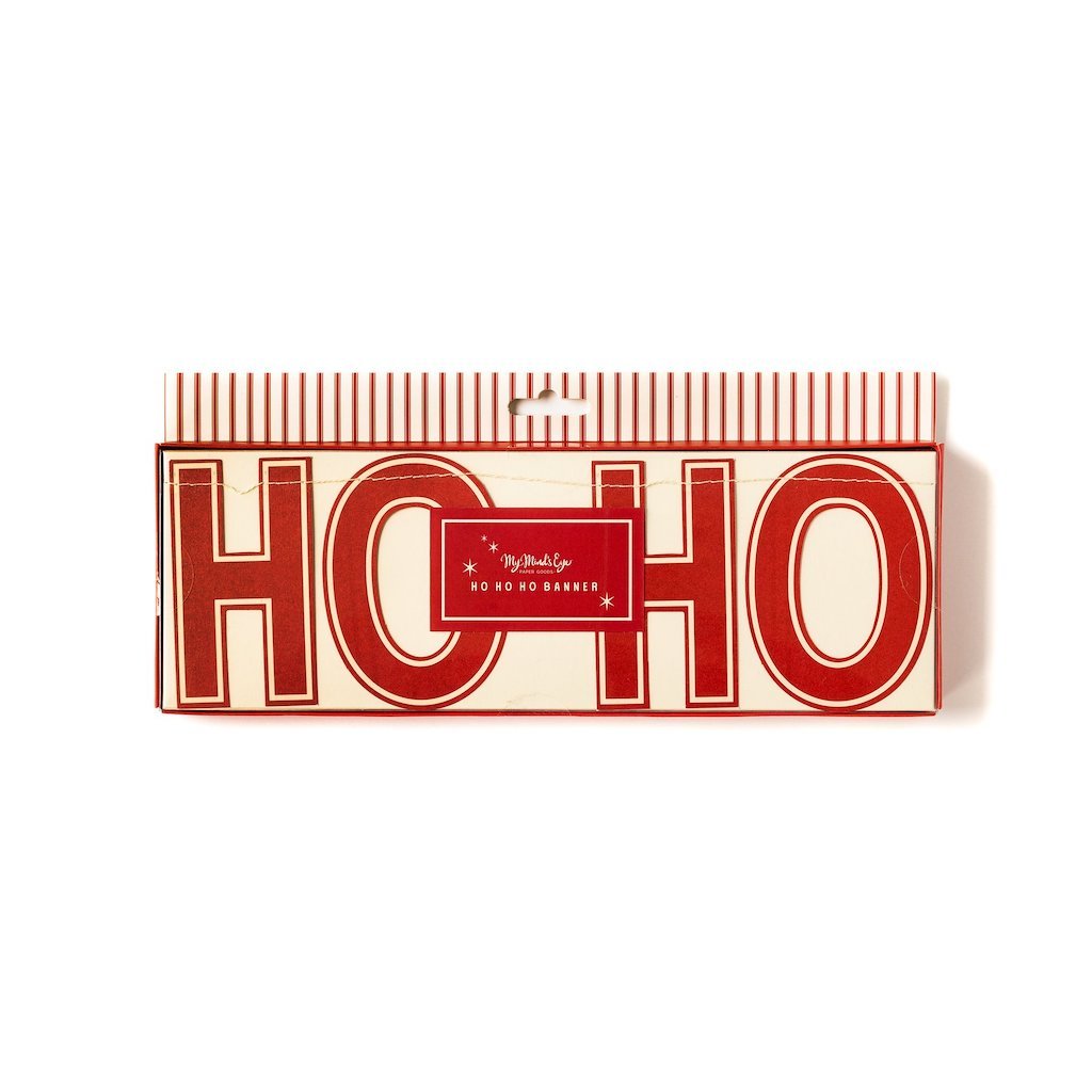 HO HO HO CHRISTMAS HOLIDAY BANNER My Mind's Eye Christmas Party Decor Bonjour Fete - Party Supplies