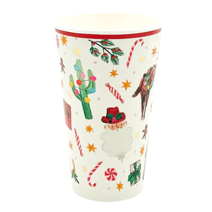 HO HO HOWDY CUPS Party West Christmas Holiday Party Supplies Bonjour Fete - Party Supplies