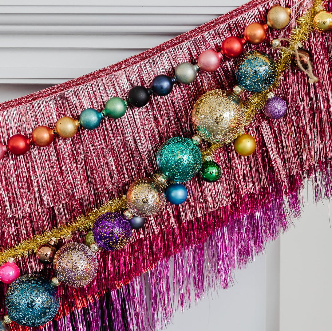 MERCURY GLASS STUBBLED GARLAND Glitterville Tree Garland Bonjour Fete - Party Supplies