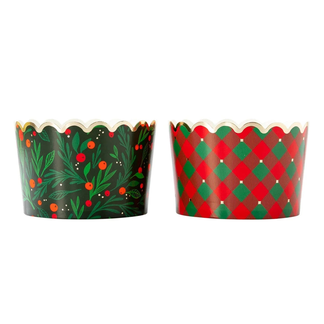 HOLLY JUMBO FOOD CUPS My Mind’s Eye Christmas Holiday Baking Bonjour Fete - Party Supplies