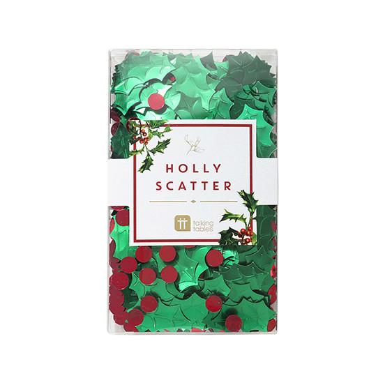 HOLLY CHRISTMAS SCATTER Talking Tables CHRISTMAS DECOR Bonjour Fete - Party Supplies
