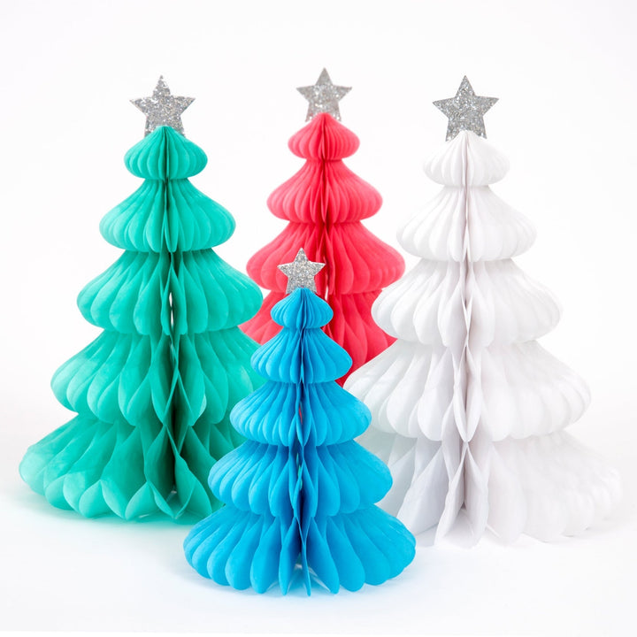 RAINBOW FOREST HONEYCOMB DECORATIONS Meri Meri Decorative Trees Bonjour Fete - Party Supplies