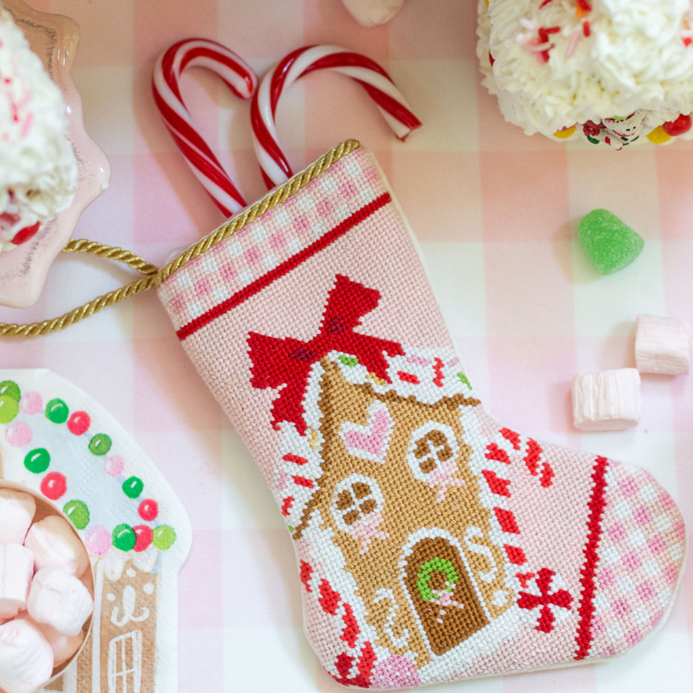 Pink Gingerbread House Bauble Stocking Bonjour Fete Party Supplies Tree Skirts & Stockings
