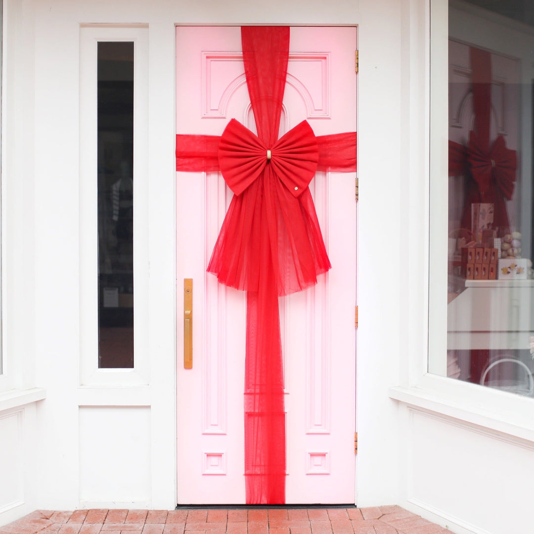 RED DOOR BOW Door Bow Co CHRISTMAS DECOR Bonjour Fete - Party Supplies