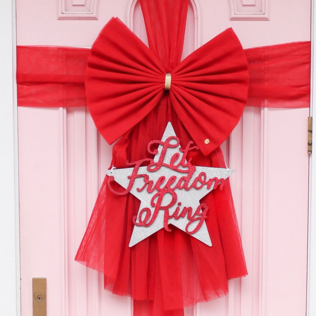 RED DOOR BOW Door Bow Co CHRISTMAS DECOR Bonjour Fete - Party Supplies