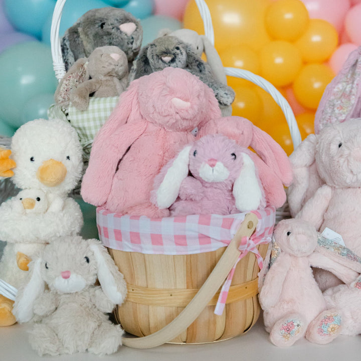Pink Gingham Wood Easter Basket Bonjour Fete Party Supplies Easter Baskets & Egg Hunt