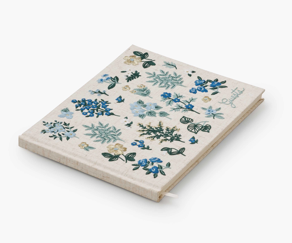 EMBROIDERED GUEST BOOK Rifle Paper Co Guest Book Bonjour Fete - Party Supplies
