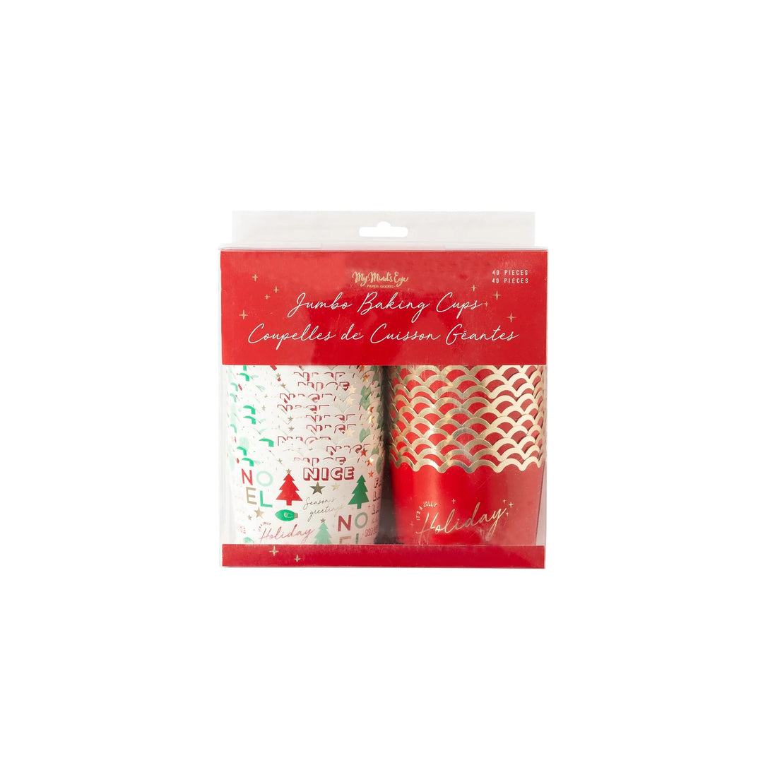 JOLLY HOLIDAY JUMBO FOOD CUPS My Mind’s Eye Christmas Holiday Baking Bonjour Fete - Party Supplies