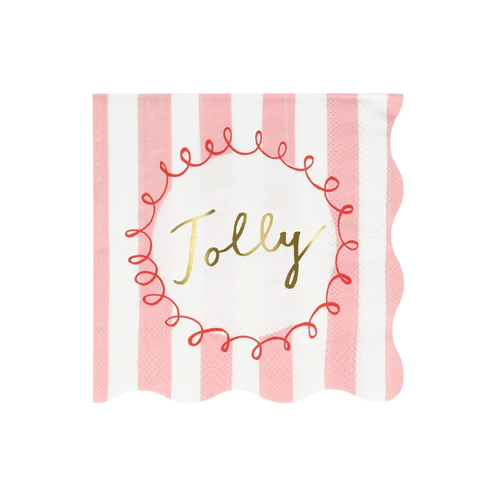 CHRISTMAS FESTIVE STRIPED LARGE NAPKINS Meri Meri Bonjour Fete - Party Supplies