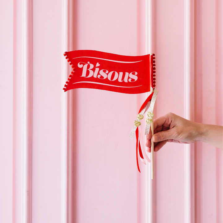 KISSES / BISOUS FLAG BY THREAD MAMA Oui Party Garlands & Banners Bonjour Fete - Party Supplies