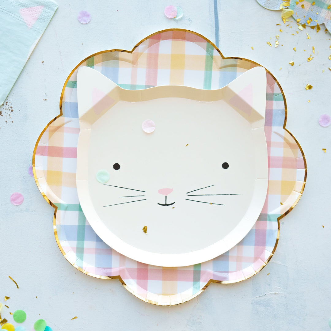 KITTEN PARTY PLATES Meri Meri Plates Bonjour Fete - Party Supplies