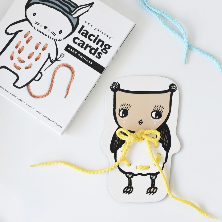 BABY ANIMAL LACING ACTIVITY CARDS BY WEE GALLERY Wee Gallery Baby Bonjour Fete - Party Supplies