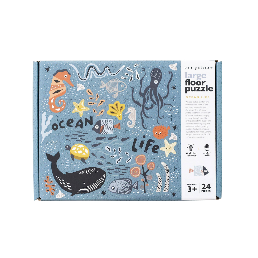 OCEAN LIFE FLOOR PUZZLE Wee Gallery Toy Bonjour Fete - Party Supplies
