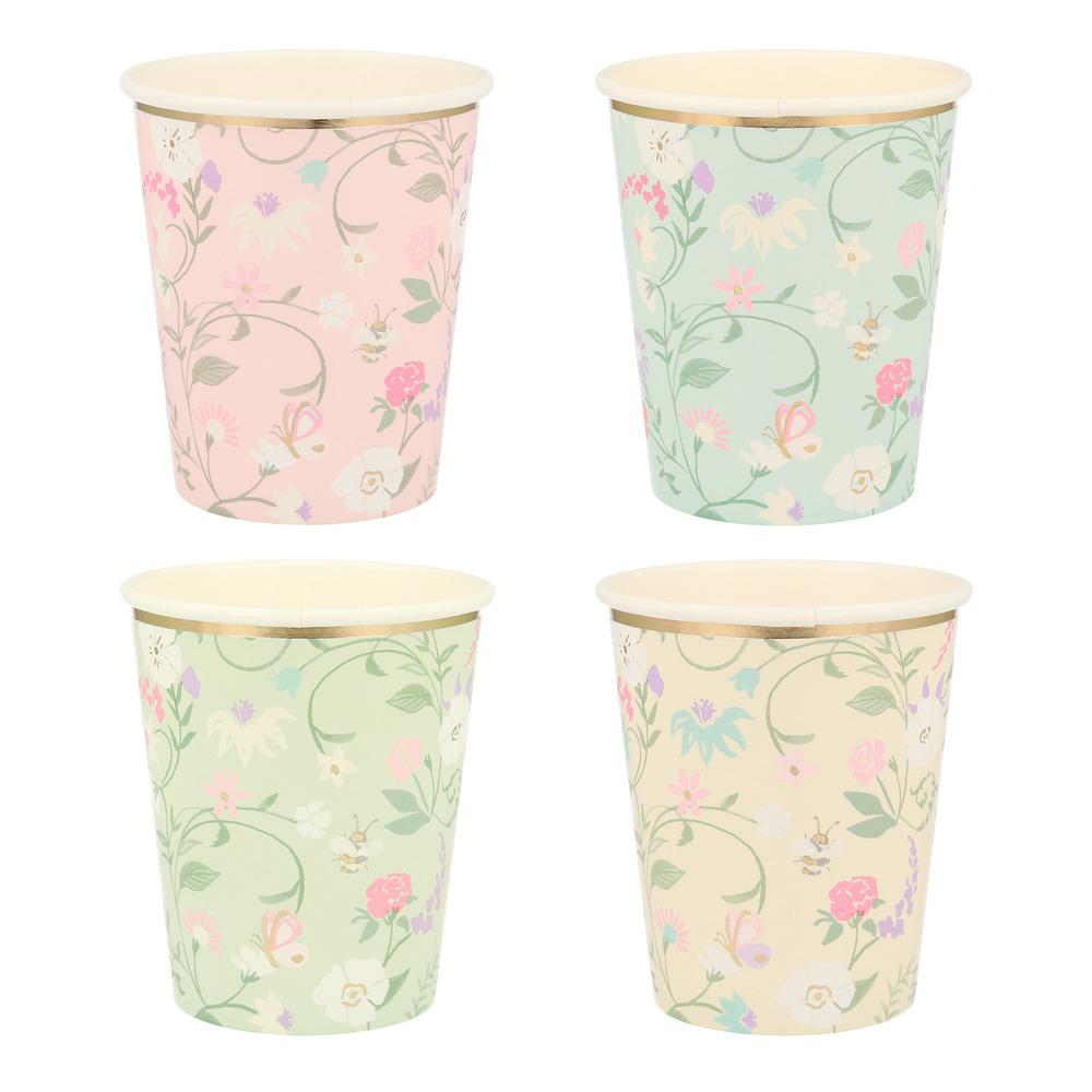 LADUREE PARIS FLORAL PARTY CUPS Meri Meri Cups Bonjour Fete - Party Supplies