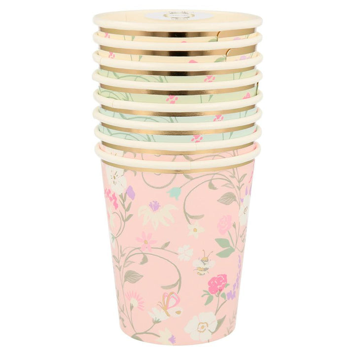 LADUREE PARIS FLORAL PARTY CUPS Meri Meri Cups Bonjour Fete - Party Supplies