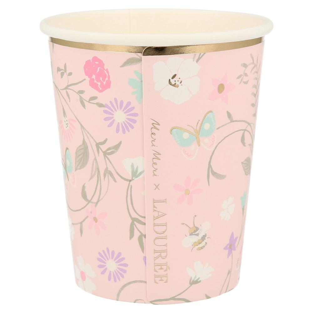 LADUREE PARIS FLORAL PARTY CUPS Meri Meri Cups Bonjour Fete - Party Supplies