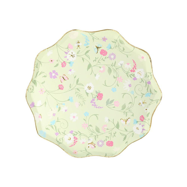 LADURE PARIS FLORAL SIDE PLATES Meri Meri Plates Bonjour Fete - Party Supplies