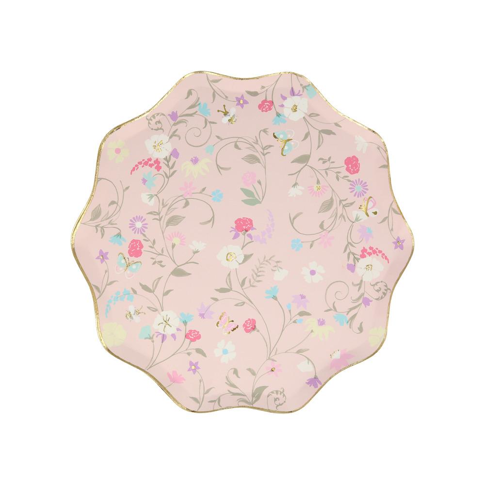 LADUREE PARIS FLORAL SIDE PLATES Meri Meri Plates Bonjour Fete - Party Supplies