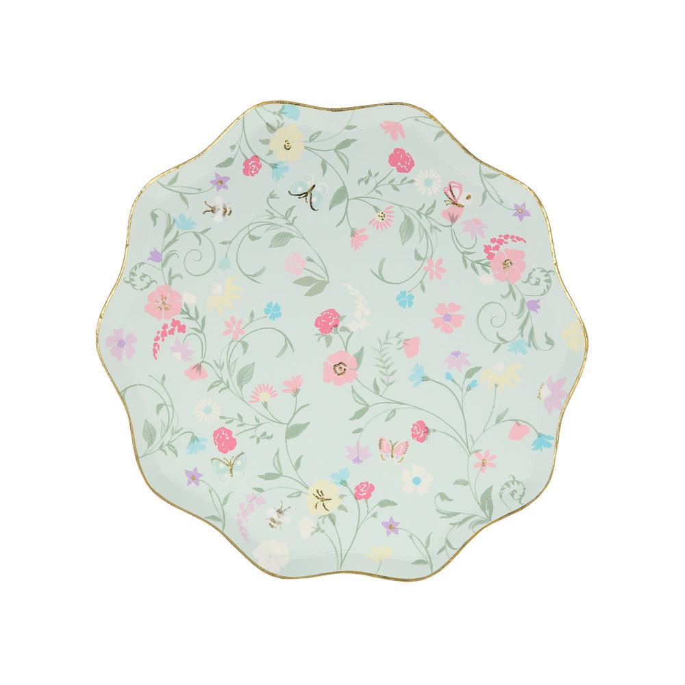 LADUREE PARIS FLORAL SIDE PLATES Meri Meri Plates Bonjour Fete - Party Supplies