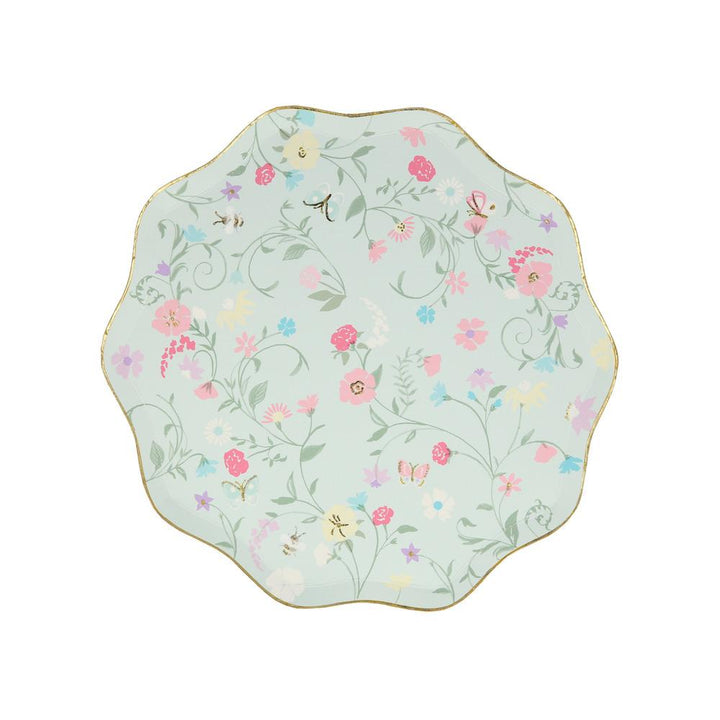 LADUREE PARIS FLORAL SIDE PLATES Meri Meri Plates Bonjour Fete - Party Supplies