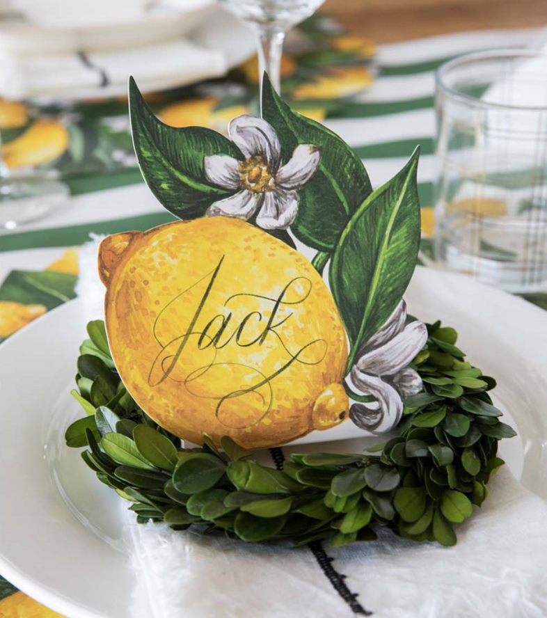 LEMON PLACECARD Hester & Cook Bonjour Fete - Party Supplies