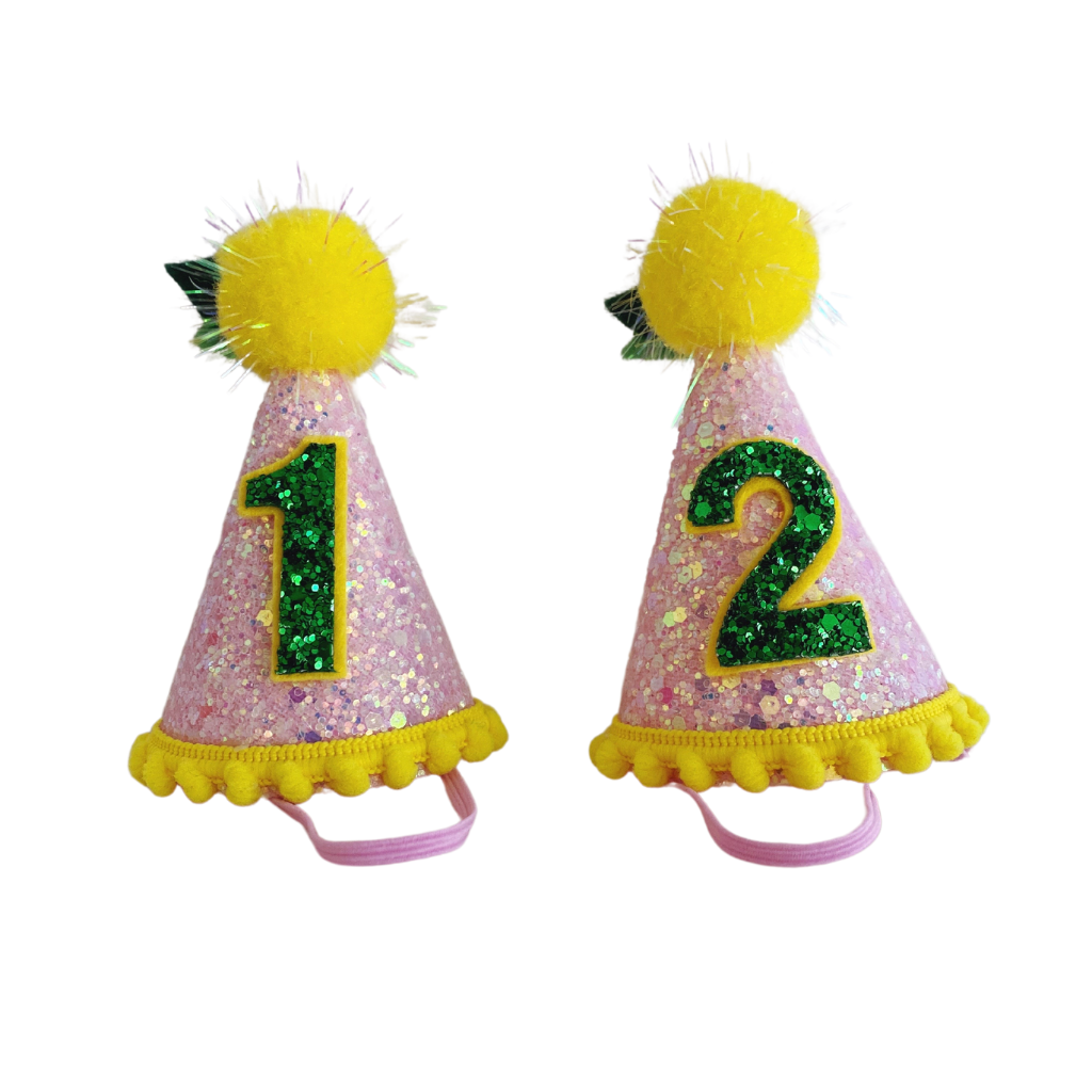 MINI PINK LEMONADE BIRTHDAY HAT Little Blue Olive Bonjour Fete - Party Supplies