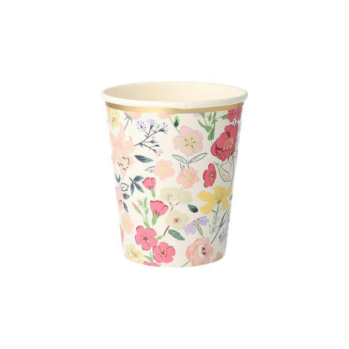 ENGLISH GARDEN FLORAL PARTY CUPS Meri Meri Cups Bonjour Fete - Party Supplies