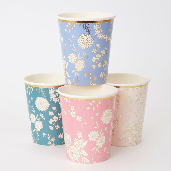 ENGLISH GARDEN FLORAL PARTY CUPS Meri Meri Cups Bonjour Fete - Party Supplies