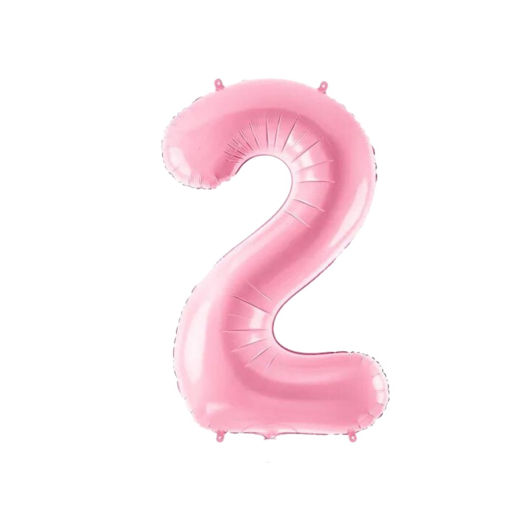 NUMBER 2 FOIL BALLOON LA Balloons Balloons 34" / Light Pink Bonjour Fete - Party Supplies