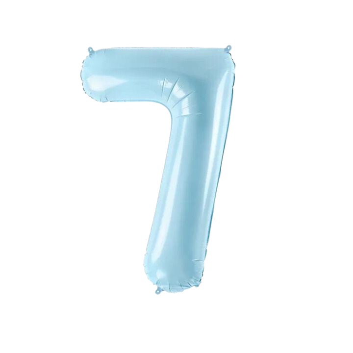 NUMBER 7 FOIL BALLOON LA Balloons Balloons 34" / Light Blue Bonjour Fete - Party Supplies