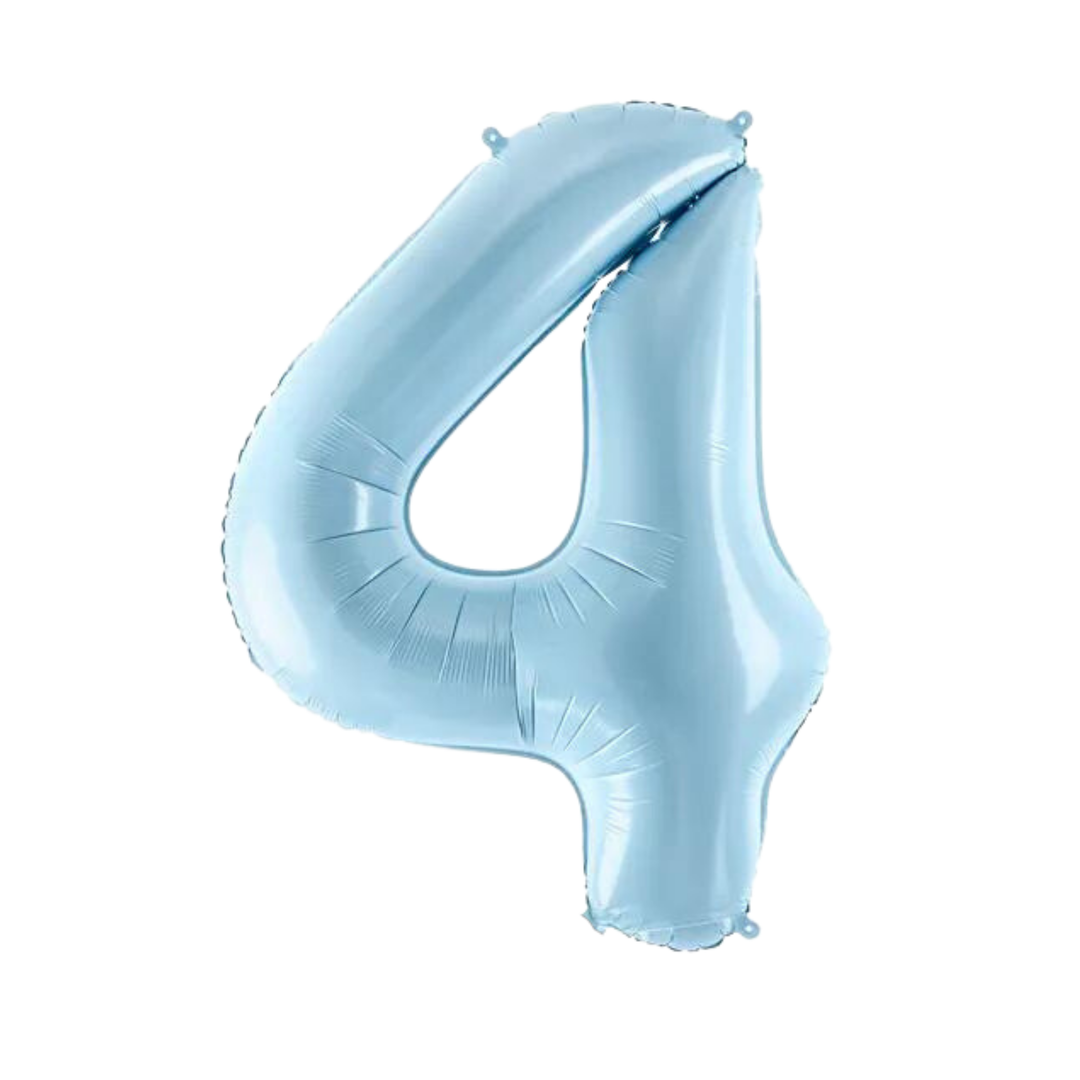 NUMBER 4 FOIL BALLOON LA Balloons Balloons 34" / Light Blue Bonjour Fete - Party Supplies