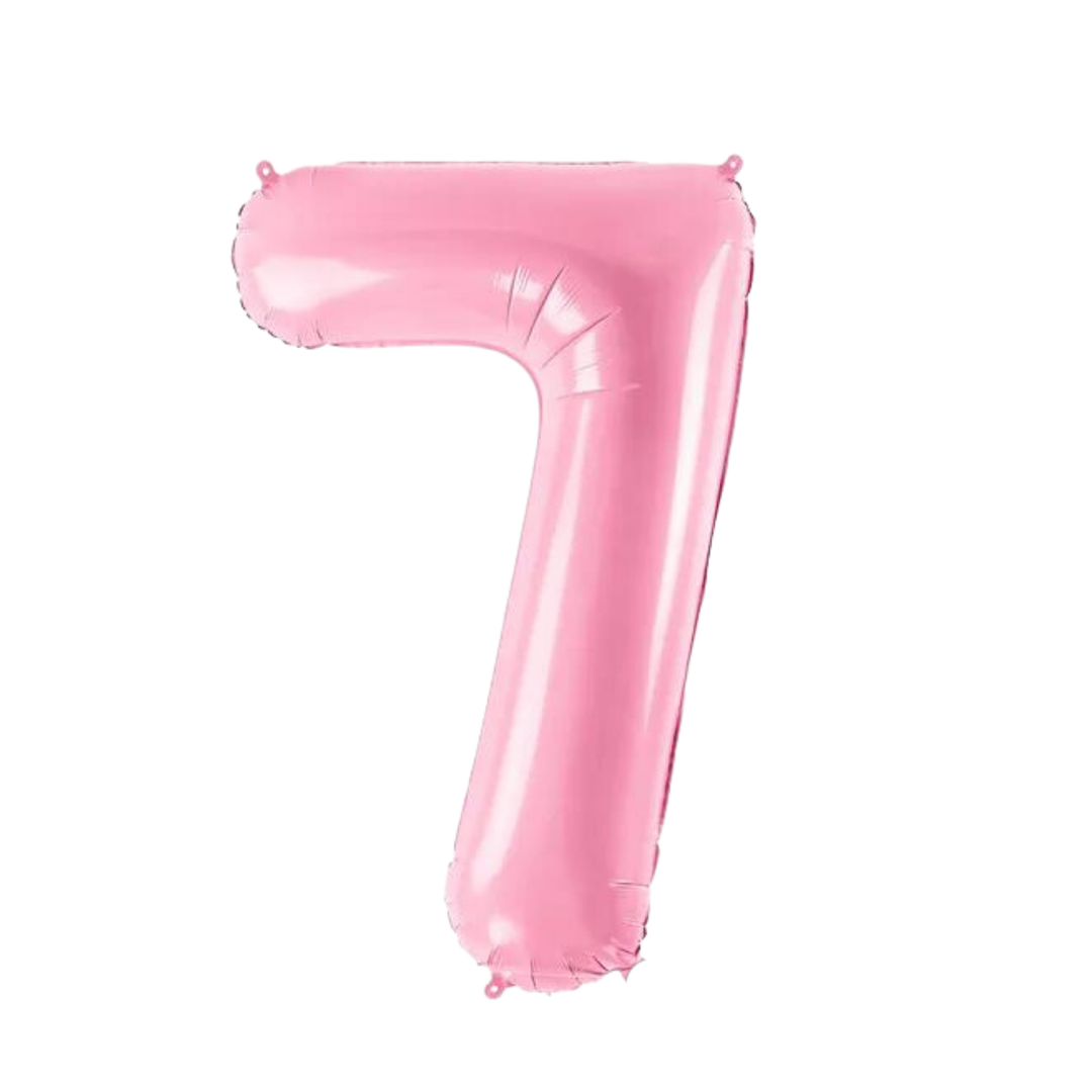NUMBER 7 FOIL BALLOON LA Balloons Balloons 34" / Light Pink Bonjour Fete - Party Supplies