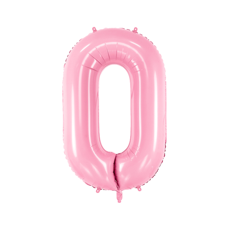 NUMBER 0 FOIL BALLOON LA Balloons Balloon 34" / Light Pink Bonjour Fete - Party Supplies