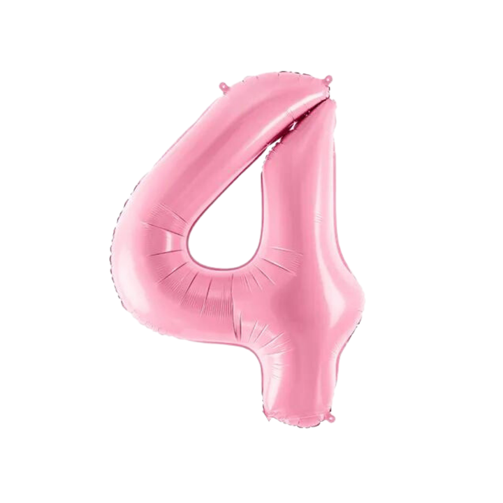 NUMBER 4 FOIL BALLOON LA Balloons Balloons 34" / Light Pink Bonjour Fete - Party Supplies