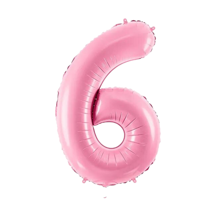 NUMBER 6 FOIL BALLOON LA Balloons Balloons 34" / Light Pink Bonjour Fete - Party Supplies
